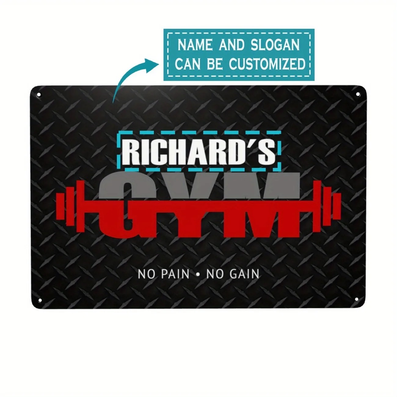 Home Gym Names - Letrero Metálico Personalizado para Gimnasio, Arte