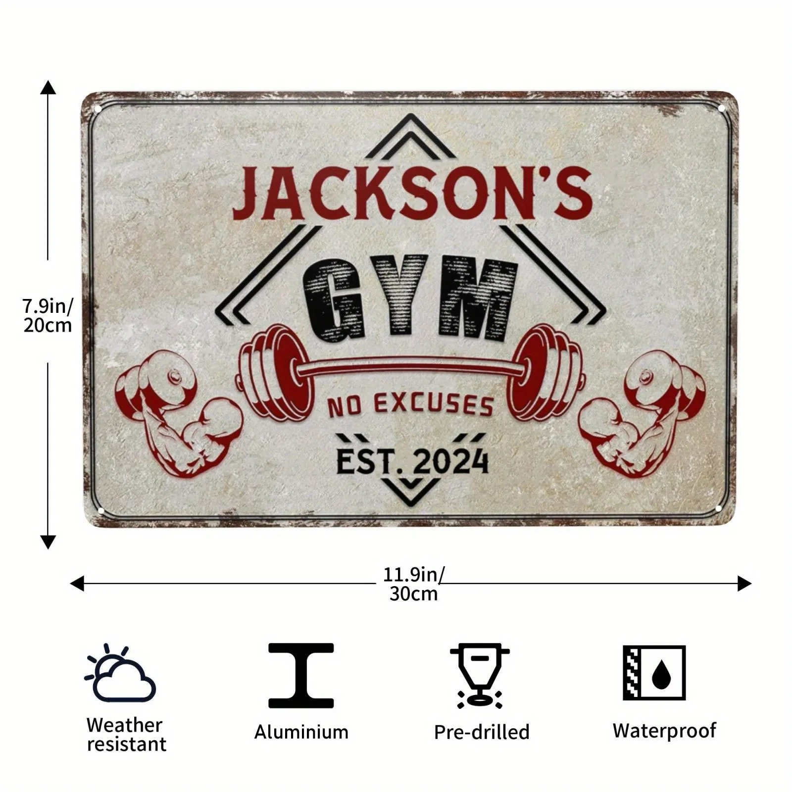 Home Gym Names - Letrero de Gimnasio Personalizado con Nombre