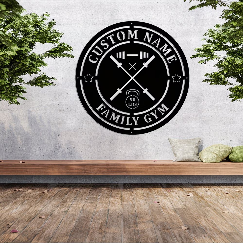 Home Gym Names - Letrero Metálico Personalizado para Gimnasio con