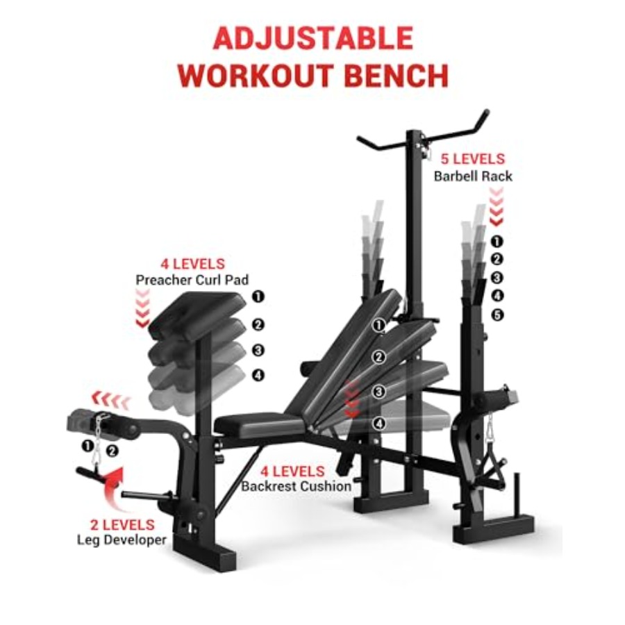 Banco de Pesas Plegable 8 en 1 - Home Gym Leg Extension reseña y precio