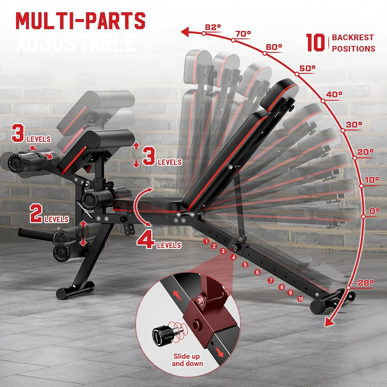 Banco de Pesas Ajustable con E - Home Gym Leg Extension reseña y precio