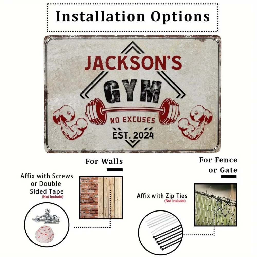 Letrero de Gimnasio Personaliz - Home Gym Names reseña y precio
